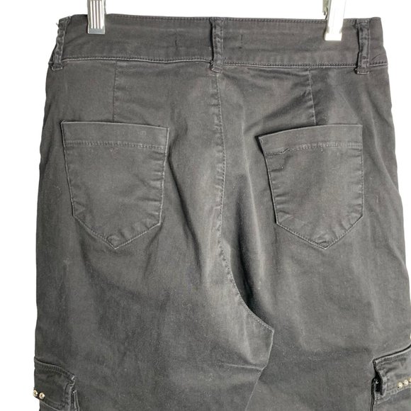 Nice Istanbul Cargo Jogger Pants 26 Black Embellished Pockets Sequins Stretchy - Picture 5 of 6